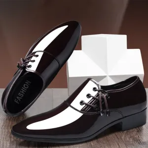 Schuhe Trending Italienisch Lackleder Schuhe für Männer Business Schuh Schnürung Oxfords Plus Größe männliche Hochzeitsfeiern Schuhe Männer Schwarz Leder