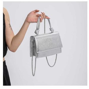 Bolsas de ombro chiques das mulheres verão moda litchi padrão corrente portátil pequeno saco quadrado com textura simples único crossbody 240311