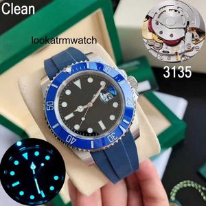 Movement Watch Rlx Factory Clean Man Mens Types Watch V11 116610l Blue Ceramic Bezel Rubber Strap Eta3135 3235 Automatic 904l Sapphire Waterproof