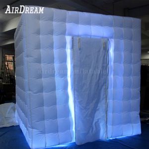 5x5x3.5mH (16.5x16.5x11.5ft) Inflatable Photo Booth Photograph Cube Tent For Party Or Wedding And Advertising With LED Lights