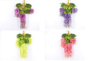 7 färger Elegant konstgjorda sidenblomma Wisteria Flower Vine Rattan för Home Garden Party Wedding Decoration 75cm och 110 cm tillgängligt3894636