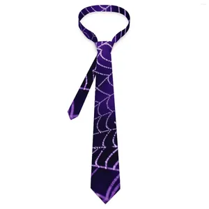 Arco laços gravata de halloween roxo aranha web legal moda pescoço para homens mulheres cosplay festa qualidade colar personalizado gravata acessórios