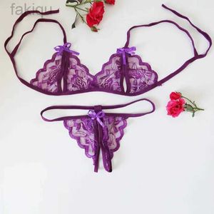 Sexy Set Sexy Lace Hollow Out Underwear Bra Set Lingerie Sex Sleepwear G-string Bra Suit Femme Lingerie Set Pajamas Erotic Clothing 24319