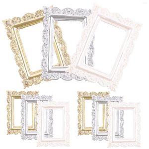 Frames 9 Pcs Po Frame Ornaments Mini Retro Picture Miniature For Houses Resin Props Background Small Decor