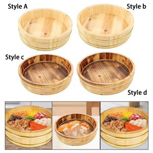 Bowls Rice Mixing Tub Dessert Tray Wooden Desktop Decoration Sushi Bucket For Cooking Dining Room Countertop Tools Birthday Presents