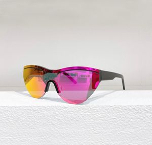 0004 Shield Wrap Sonnenbrille für Damen und Herren, Schwarz, Lila, verspiegelte Gläser, Sommermode, Sonnenschutz, Sonnenbrille, UV400-Schutz, 8592025