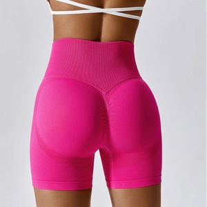 Shorts ativos mulheres sem costura esportes para ciclismo jogging fitness cintura alta push up gym leggings yoga roupas topo