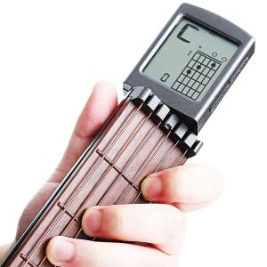 Guitar Portable Pocket Guitar 6Tone Chord Trainer Practice Tool Rotatable Diagram Chord Screen Guitar Finger Trainer For Beginners