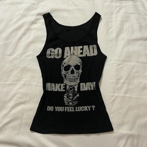 Y2k estetiska kvinnor vintage svart väst hajuku skalle tryck tank top hip hop rock punk stil ärmlös skinny beskurna kläder 240311