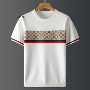 Herr t-skjortor 2023 plus size hösthalva hylsa tröja herrar korta t-shirt bin jacquard broderi casual line top stor 598