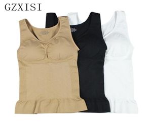 Gzxisi kvinnor trådlöst cami tank topp smal kropp shaper bra väst camisole avtagbara kuddar bantar formkläder midja tränare korsett 20124686657