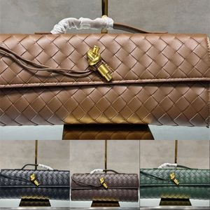 10a Andiamo Real Leather Designer Bags para mulheres banhadas Gold Designer Clutch