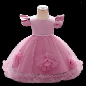 Vestidos da menina da criança flor rendas vestido de bebê 1º aniversário batismo casamento princesa crianças para meninas vestido de baile de natal