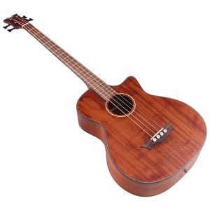 Guitar Electric Acoustic Bass Guitar with Matte Finish, 4 String Body, Good Handicraft, 43"