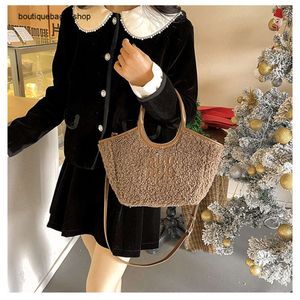 Cross-border atacado marca de moda bolsas moda feminina saco inverno nova lã versátil bolsa e ombro único crossbody