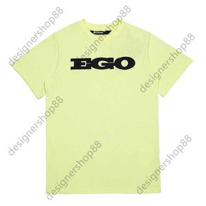 Tik Tok Influencer Samma märke Pure Cotton PA Letter Tryckt Kort ärm Fluorescerande grön lös Casual Trendy Mens and Womens T-shirt Summer