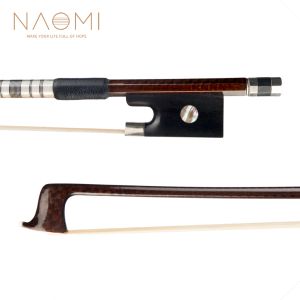 Guitar NAOMI Advanced 4/4 Violin/Fiddle Bow Grid Carbon Fiber Bow White Mongolia Horsehair Sheepskin Grip Ebony Frog Durable Use