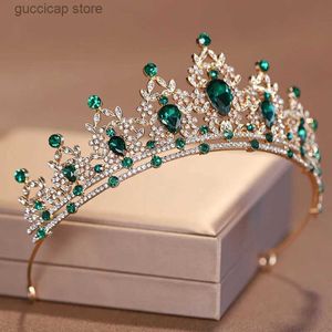 Диадемы Itacazzo Свадебные головные уборы Зеленые женские модные вечерние короны для девочек Диадемы для выступлений Y240319