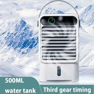 Electric Fans New Mini Cooling Fan Portable Air Conditioner For Fast Cooling Room Water Cold Conditioning Small USB Fan 240319