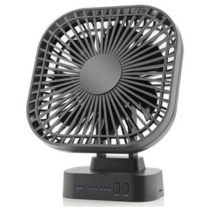 Electric Fans AD-Desktop Mini Battery USB Fan With Foldable Clock 3 Speed 7-Leaf Portable Silent Fan For Outdoor Office Camping 240319