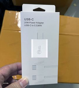 Wysoka jakość 2 w 1 zestaw 20W Zestaw typu C USB PD ładowarki Szybkie ładowanie UE US Plug Adapter dostawa Szybka ładowarka iPhone'a 14 13 12 11 x 7 8 Pro i Android Telefony