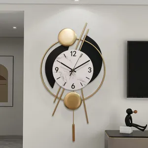 Wall Clocks Iron Clock 72x36cm Decor Colck Living Room Study Dining Decorations Creative Design Hanging