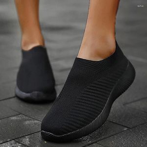 Casual Shoes 2024 Fashion Sneakers For Women Comfortable Soft Slip On Sock Ladies Flat