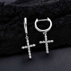 Stud 1,6 mm okrągłe cięcie Moissanite Cross Kolczyki Silver 925 Dangle Hoop Huggie Earring 2023 Tren Woman Fine Jewelryc24319