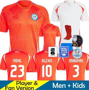 2024 New Chile Copa America Alexis Soccer Jerseys Vidal Zamorano Vargas Medel 24 25 Pinares Pinares Camiseta de Futbol Football Tirts Women Men Kids Kits S-4XL