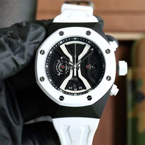 AAA Ceramic Automatic Mechanical Watch High Quality Sapphire Silicone Hollow Men's Watch Mechanical Mechanical Designer Watch