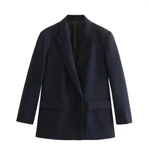 Abiti da donna Donna 2024 Primavera Alla moda Allentato Giacca a maniche lunghe Colletto Chic Tasca per laptop All-match Top Capispalla Mujer