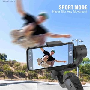 Stabilisatorer F6 3 Axis Gimbal Handheld Stabilizer Cellphone Action Camera Holder Anti Shake Video Record Smartphone For Phone Q240320