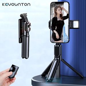 Selfie Stick Bluetooth uzaktan kumanda tripod mobil uzatılabilir monopod 240309 için ışık