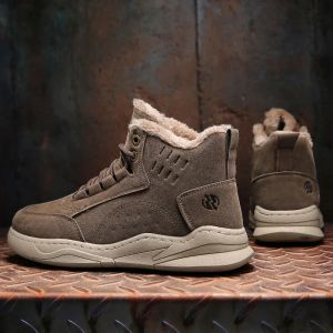 Boots High Top Boots Men's Winter Sneakers Motorcycle Ankle Military Cotton Wool Shoes For Men Winter Boots Man Shoes