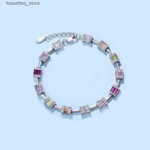 Urok Bracelets 925 Sterling Silver Woman Senior Sense of Personality Kolor Zirkon Modna biżuteria Hurtowa L240319