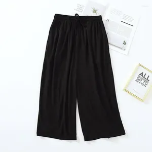 Women's Sleepwear Modal Color Style Leg Bottoms Shorts Wide Size Pants Loose Solid Womens Thin Summer Home Large Japanese Trousers Ladies