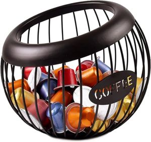 Coffee Pods Holder Storage Basket Large Capacity 30 K Cups Support 100 Capsule Nespresso Organizer Accessories for Home Bar 240307