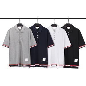 T-shirt da uomo Cotone AAA di alta qualità puro marrone Loopback Jersey lavorato a maglia Felpa con strisce estive da indossare Girocollo Pullover D6