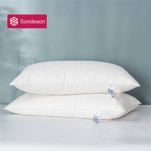 Sondeson Luxury 100% Goose Down Pillows Neck For Sleeping Bedding 3D Style Bed With Cotton Pillow Shell 240304