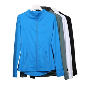 Giacca da yoga lu in 12 colori giacca sportiva da donna cardigan con zip manica lunga slim running top fitness Definisci l'abbigliamento yoga