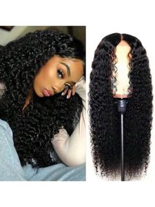 Syntetiska peruker cosplay peruker ny front spets peruk för kvinnor i mitten del majs perm Long Curly Hair Small Curly Hair Chemical Fiber Head Set 45cm 240328 240327