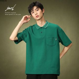 Designer Short Sleeves Summer American Green Short Sleeved T-shirt for Mens Polo Shirt High-end Instagram Paul Knitted Half Trend {category}