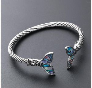 Bangle VintageCreative Aluminum Alloy Jewelry Mermaid Colorful Tail Adjustable Bracelet Men And Women Material Holiday Party