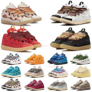 Casual Shoes Luxury Leather Curb Women Sneakers Designer Shoes Extraordinary Calfskin Rubber Nappa Platformsole Mens Trainers Outdoor Shoes X96