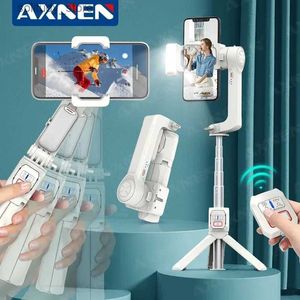 Stabilizatory Axnen HQ2 Gimbal Stabilizator Selfie Strain z Light Light Parp Bezprzewodowy Bluetooth dla Android iPhone Smartphone Q240319