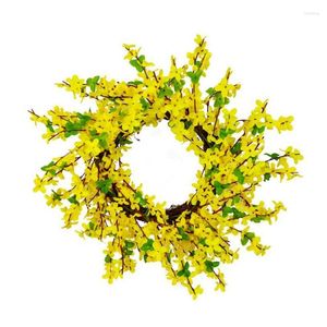 Dekorativa blommor Big Deal Door Wall Hanging Decoration Wreath Fake Flower Arch Front Decor - Winter Jasminum Garland 49cm