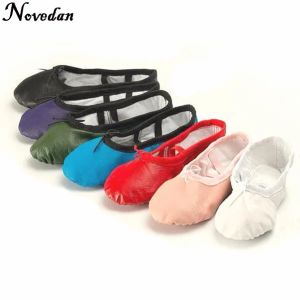 shoes Leather Flat Slippers White Pink Black Salsa Ballet Shoes For Girls Children Woman Yoga Gym Dance Shoes