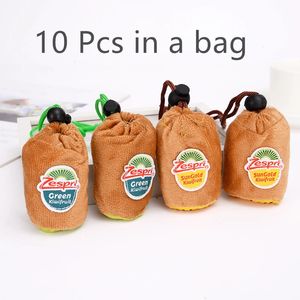 10PCS Kiwi Suit Goods High Quality Promotion Sales Reusable Shopping Bag Grocery Bag Polyester large foldable custom bags 240309