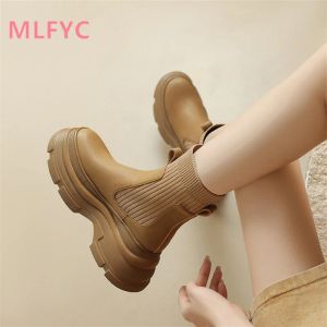 Boots Vintage Elastic Socks and Boots Women's 2023 Autumn/Winter New Matsuke High Heel Thick Sole Short Boots ankle boots for women