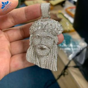 GRA Certificate Marquise VVS Brilliant Moissanite Jewelry Sier Hip Hop Iced Out Jesus Custom Necklace Pendant